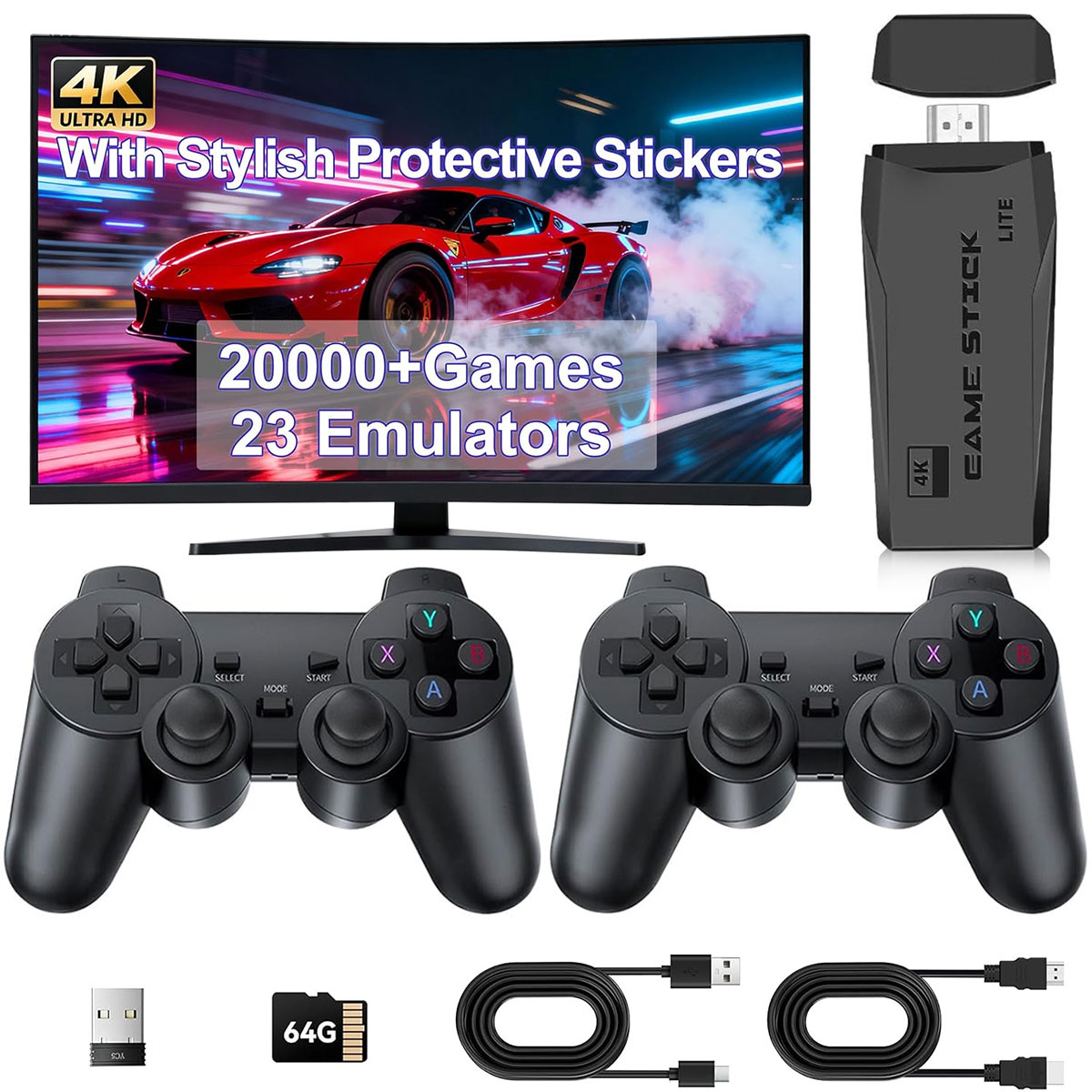 Retro Gaming And Projector - M8 Oyun Konsolu 20000+ Oyun Emülatörü