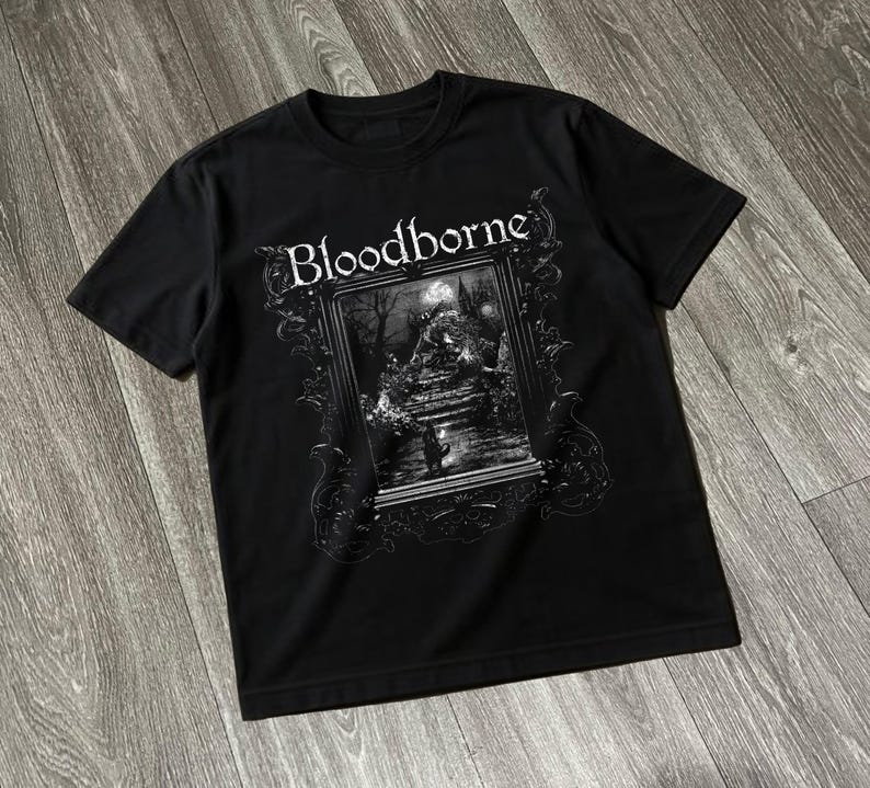 Retro Gaming T Shirt - Bloodborne Dark Souls oyun tişörtü büyük