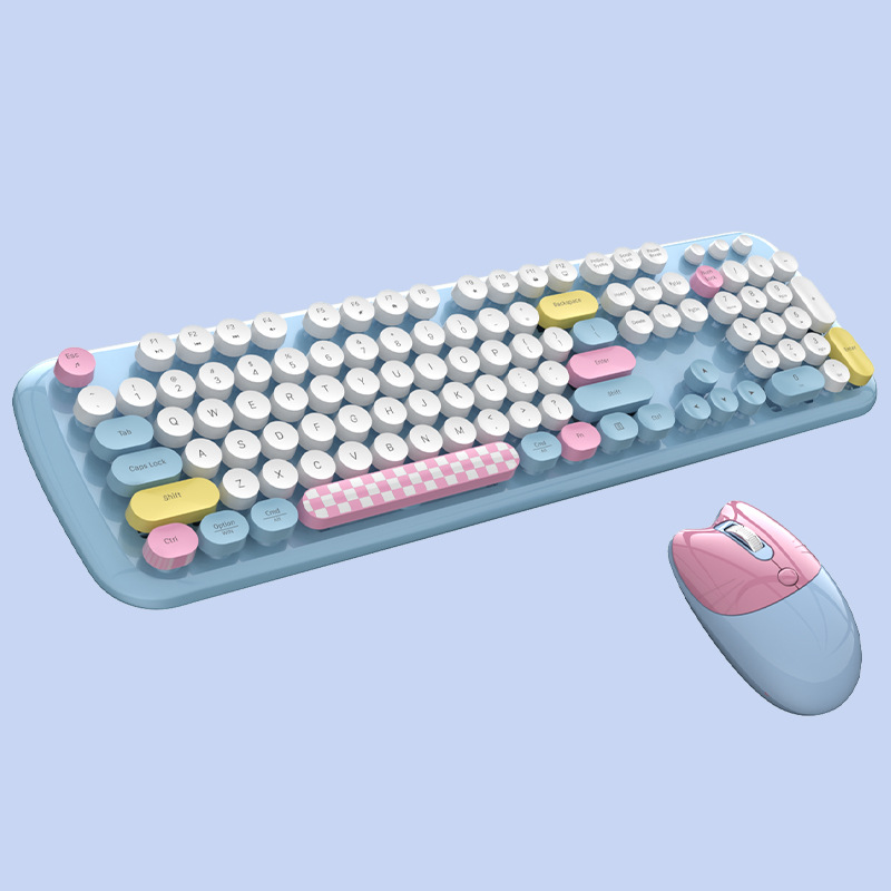 Retro Gaming Kc - Şeker Rengi Retro Yuvarlak Tuşlu Kablosuz