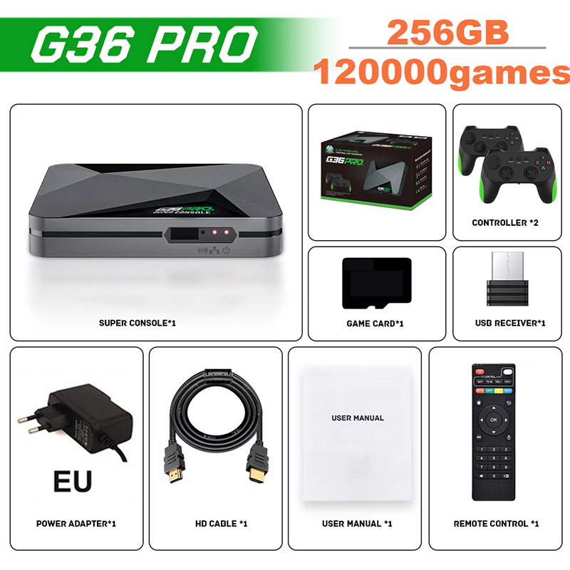 Retro Gaming Tv Box - Süper G36 Pro Oyun Konsolu 256G