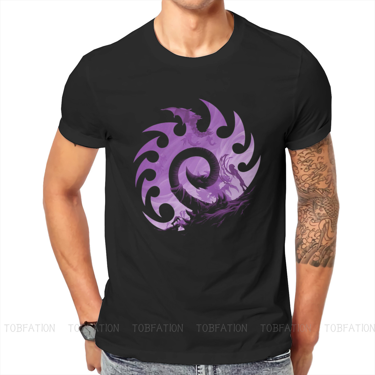 Retro Gaming T Shirt - StarCraft askeri bilim oyunu ARCHI işareti