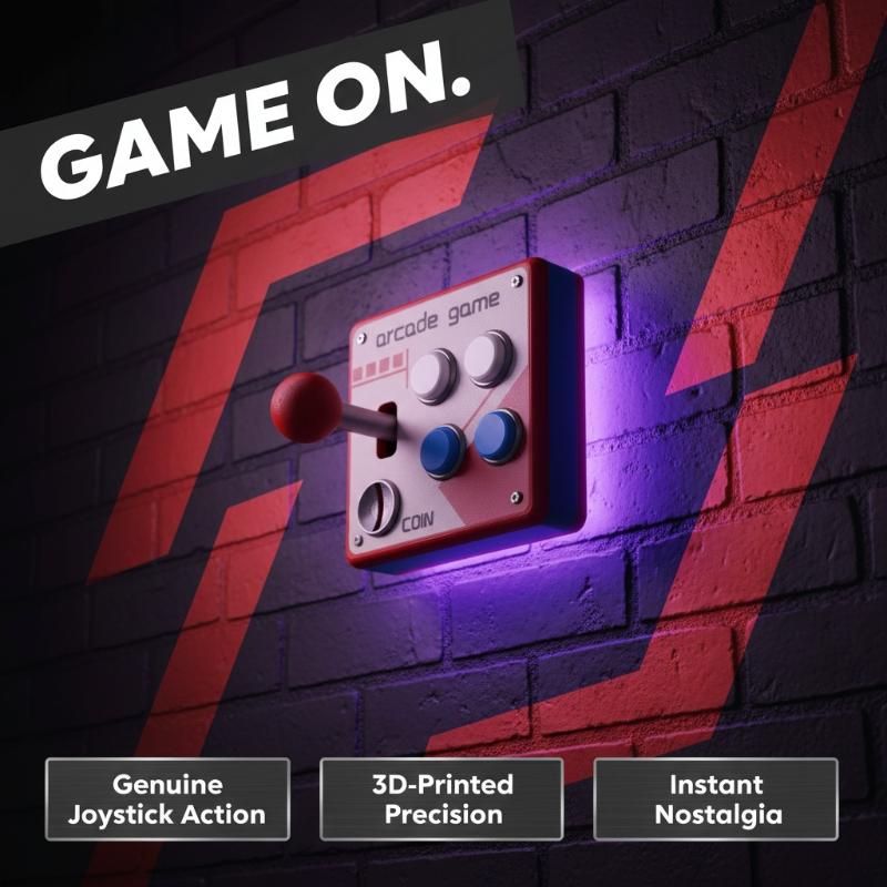 Retro Gaming Gadgets - Retro Arcade Oyun Düğmesi Anahtar Plakası,