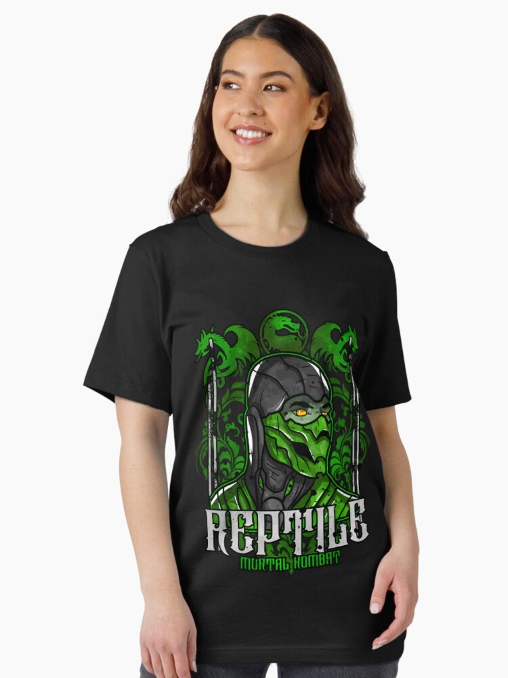 Mortal Kombat Reptile Portre B - Retro Gaming T Shirt incelemesi ve fiyatı